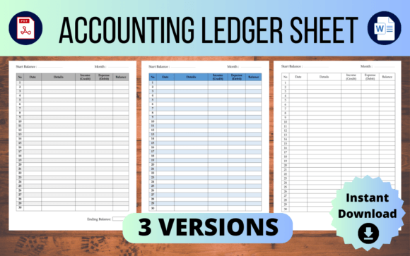 Download Accounting Ledger Printable Sheet - Accounting Collection