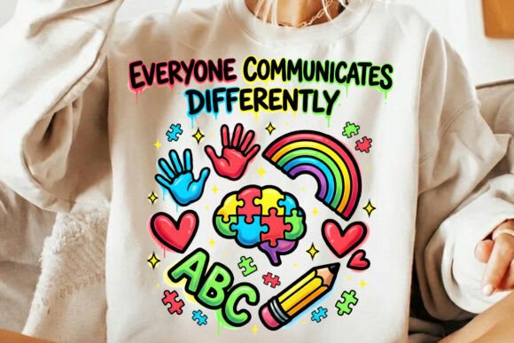 Download Autism Communication Brain T-Shirt PNG - Premium Resources