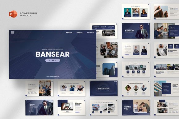 Download Annual Report Powerpoint Template - Annual Collection
